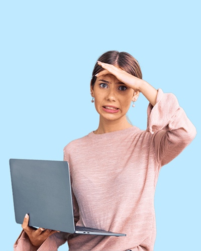 girl holding a laptop looking confused about how to repair her credit